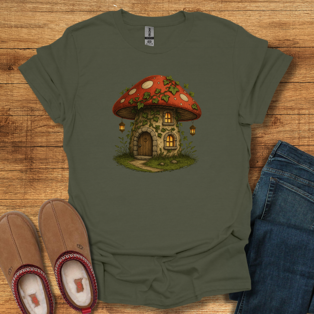 Whimsical Mushroom House T-Shirt