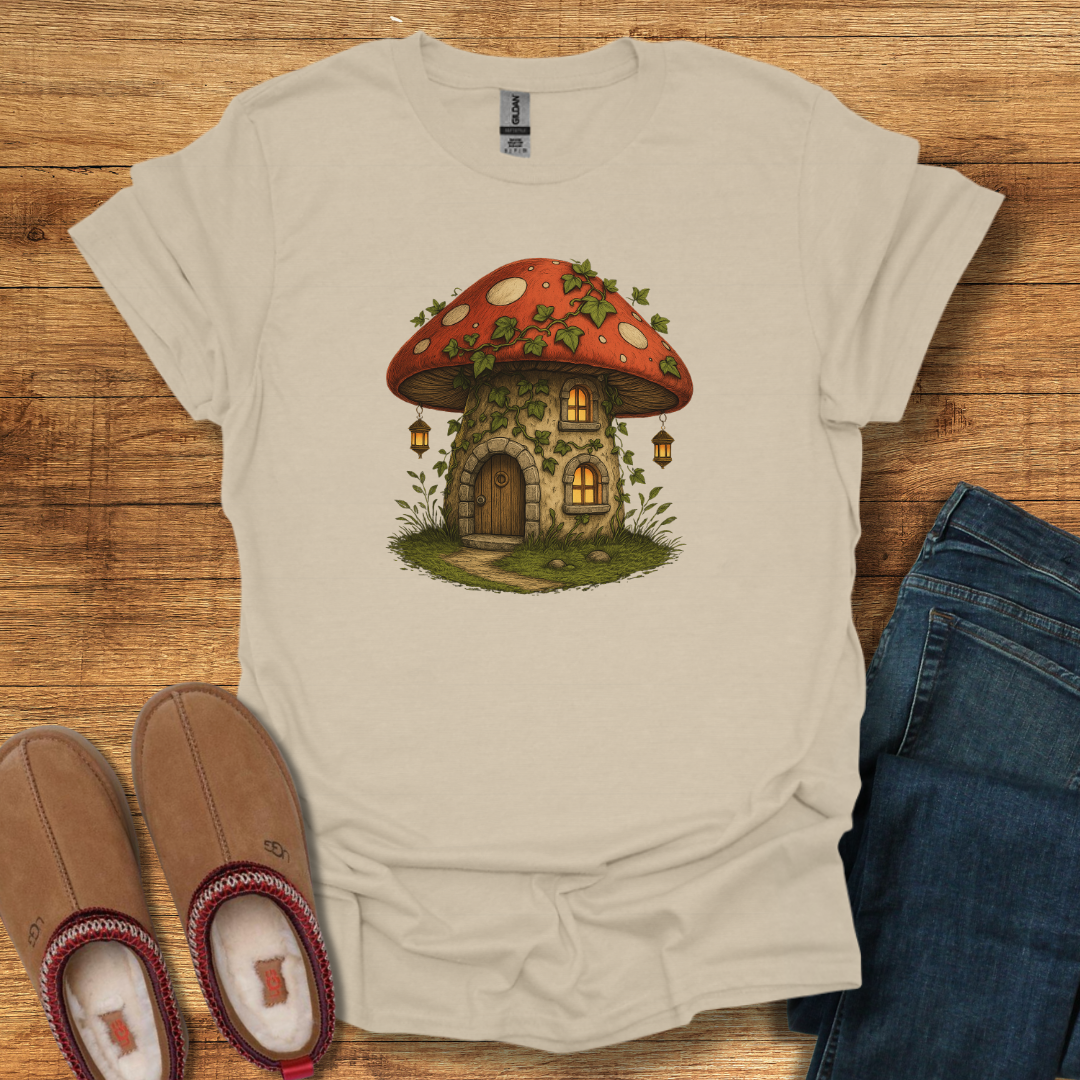 Whimsical Mushroom House T-Shirt