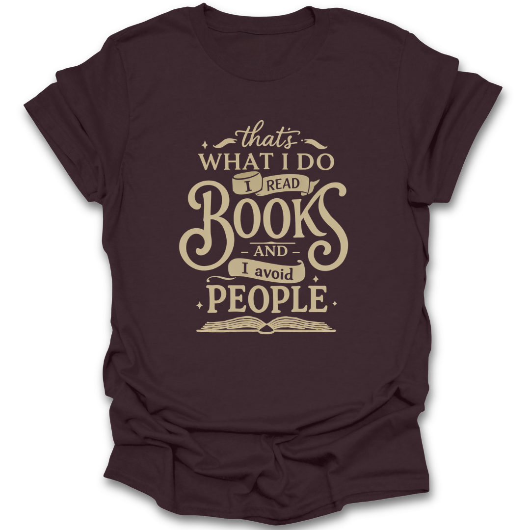 Black t-shirt with white text 'I Read Books, Cancel Plans, and I Know Things' on a white background funny book reading literary t shirt