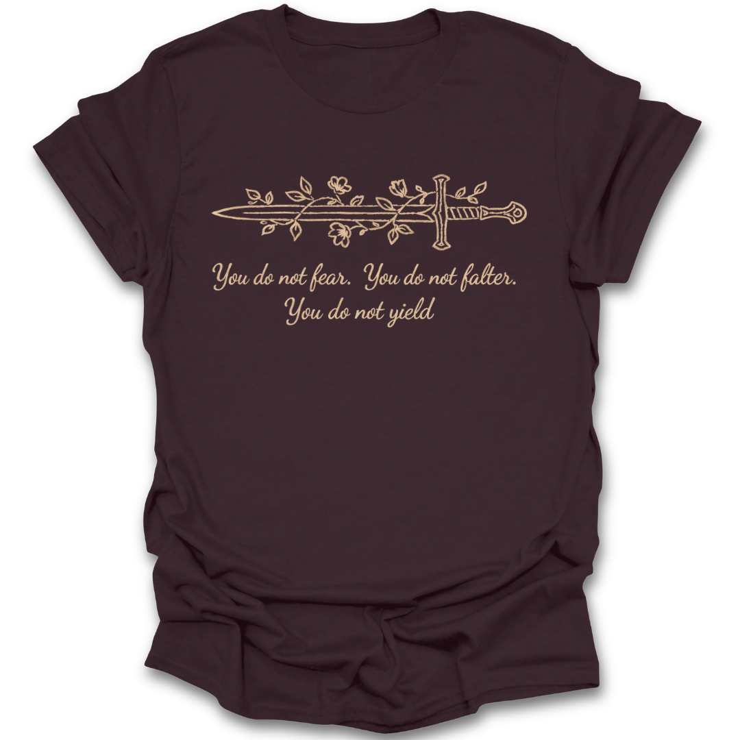 Blue t-shirt with white text 'EMOTIONALLY ATTACHED TO FictioNAL MEN' on a white background romantasy shirt, fantasy reader shirt, fantasy book lover gift, bookish fantasy tee, sword floral shirt, booktok shirt, fantasy romance shirt, reader gift for women, dragon reader gift, dark academia book shirt.