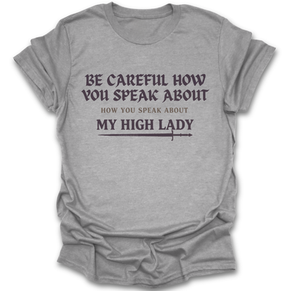 Gray t-shirt with black text on a white background fantasy funny book reading literary t shirt