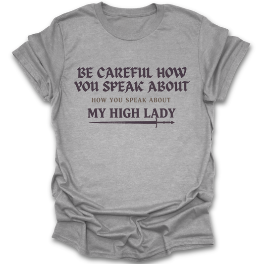 Gray t-shirt with black text on a white background fantasy funny book reading literary t shirt